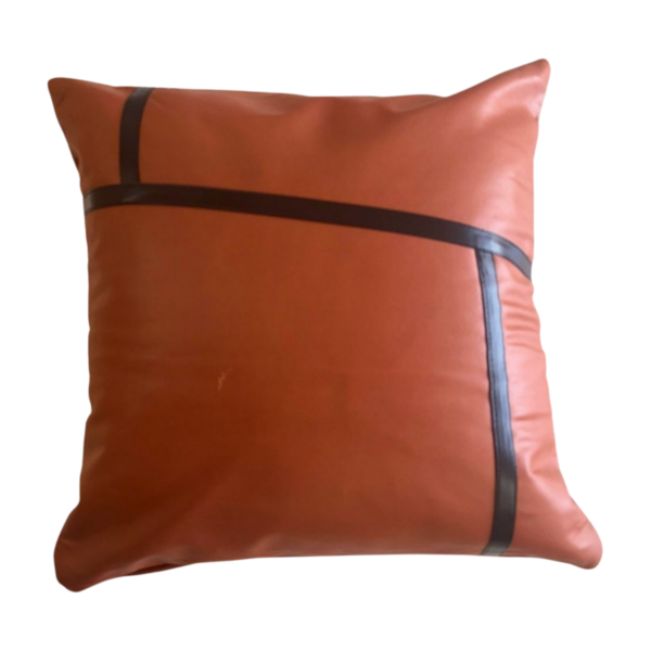 Brown Leatherite Cushion Cover